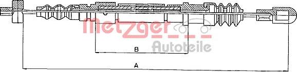 Metzger 10.824 - Тросик, cтояночный тормоз autospares.lv