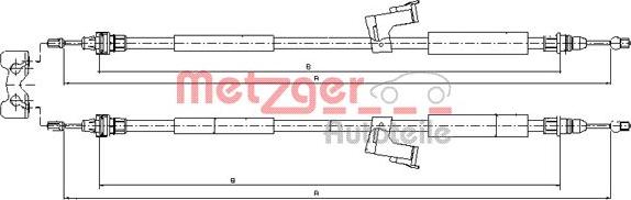 Metzger 10.8225 - Тросик, cтояночный тормоз autospares.lv