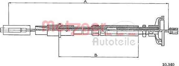 Metzger 10.340 - Трос, управление сцеплением autospares.lv