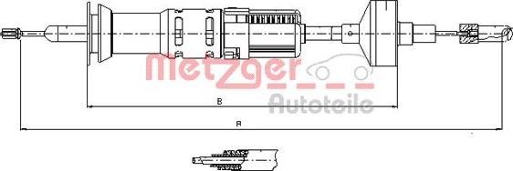 Metzger 10.3412 - Трос, управление сцеплением autospares.lv