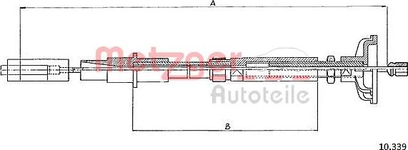 Metzger 10.339 - Трос, управление сцеплением autospares.lv