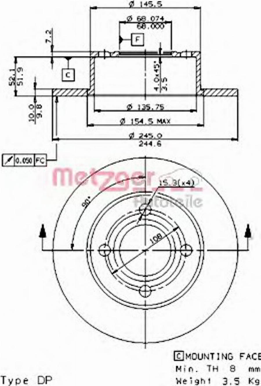 Metzger 10217E - Тормозной диск autospares.lv