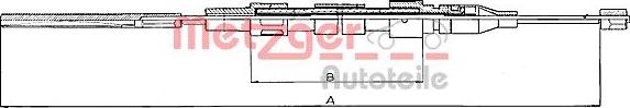Metzger 10.744 - Тросик, cтояночный тормоз autospares.lv