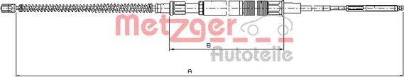 Metzger 10.7409 - Тросик, cтояночный тормоз autospares.lv