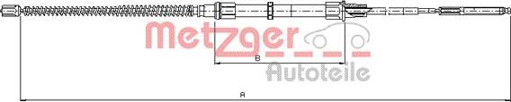 Metzger 10.7405 - Тросик, cтояночный тормоз autospares.lv