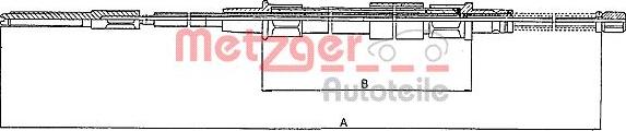 Metzger 10.7402 - Тросик, cтояночный тормоз autospares.lv