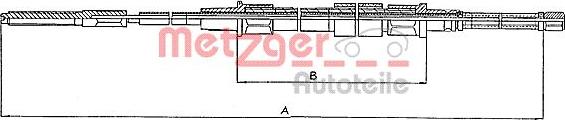 Metzger 10.740 - Тросик, cтояночный тормоз autospares.lv