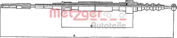 Metzger 10.742 - Тросик, cтояночный тормоз autospares.lv