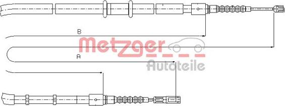 Metzger 10.7545 - Тросик, cтояночный тормоз autospares.lv