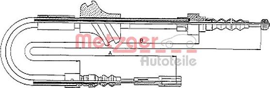 Metzger 10.7541 - Тросик, cтояночный тормоз autospares.lv