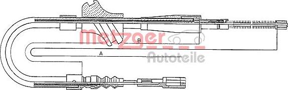 Metzger 10.7501 - Тросик, cтояночный тормоз autospares.lv