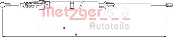 Metzger 10.7508 - Тросик, cтояночный тормоз autospares.lv