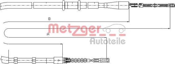 Metzger 10.7503 - Тросик, cтояночный тормоз autospares.lv