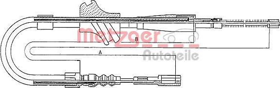 Metzger 10.7502 - Тросик, cтояночный тормоз autospares.lv