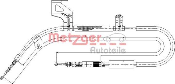 Metzger 10.7586 - Тросик, cтояночный тормоз autospares.lv