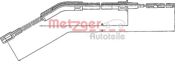 Metzger 10.702 - Тросик, cтояночный тормоз autospares.lv