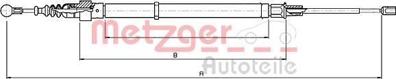 Metzger 10.7139 - Тросик, cтояночный тормоз autospares.lv