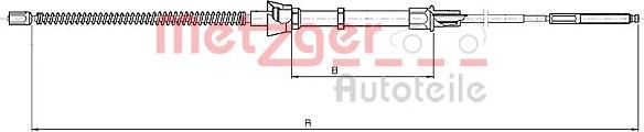 Metzger 10.7136 - Тросик, cтояночный тормоз autospares.lv