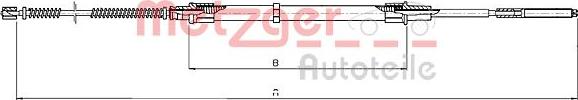 Metzger 10.7131 - Тросик, cтояночный тормоз autospares.lv