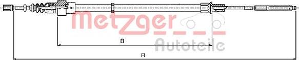 Metzger 10.7137 - Тросик, cтояночный тормоз autospares.lv