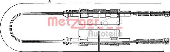 Metzger 10.713 - Тросик, cтояночный тормоз autospares.lv