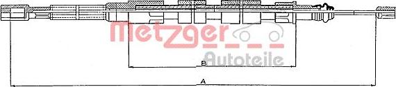 Metzger 10.739 - Тросик, cтояночный тормоз autospares.lv