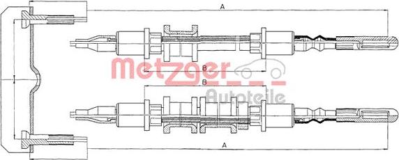 Metzger 11.5971 - Тросик, cтояночный тормоз autospares.lv