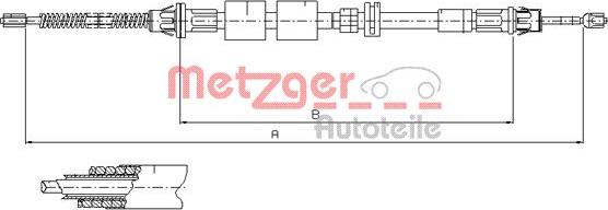 Metzger 11.5507 - Тросик, cтояночный тормоз autospares.lv