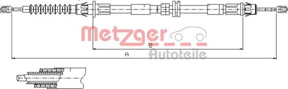 Metzger 11.5510 - Тросик, cтояночный тормоз autospares.lv
