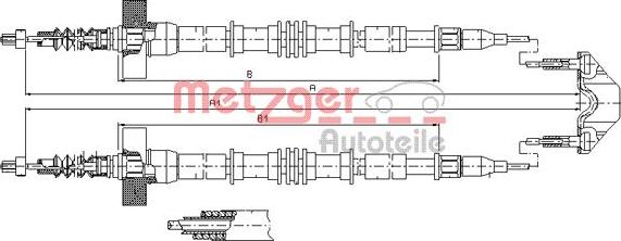 Metzger 11.5859 - Тросик, cтояночный тормоз autospares.lv