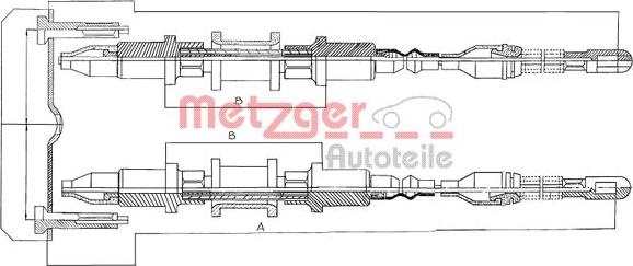 Metzger 11.5855 - Тросик, cтояночный тормоз autospares.lv