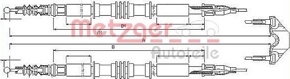 Metzger 11.5858 - Тросик, cтояночный тормоз autospares.lv