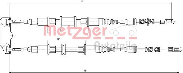 Metzger 11.585 - Тросик, cтояночный тормоз autospares.lv