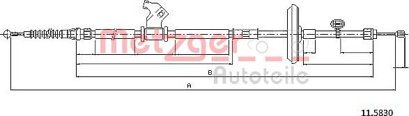 Metzger 11.5830 - Тросик, cтояночный тормоз autospares.lv