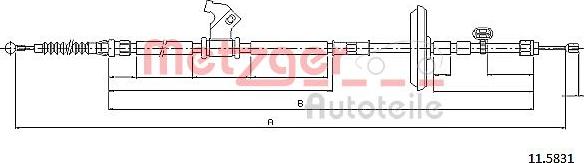 Metzger 11.5831 - Тросик, cтояночный тормоз autospares.lv