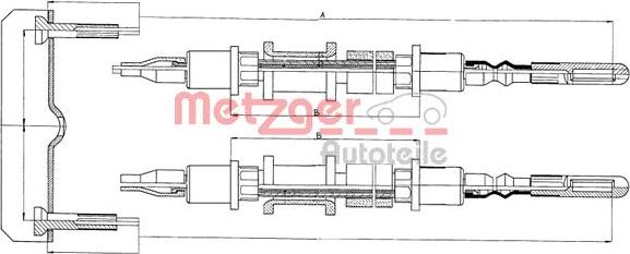 Metzger 11.5821 - Тросик, cтояночный тормоз autospares.lv