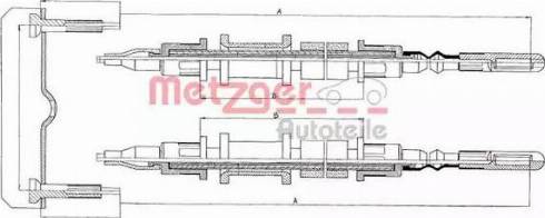 Metzger 11.582 - Тросик, cтояночный тормоз autospares.lv