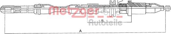 Metzger 11.5751 - Тросик, cтояночный тормоз autospares.lv