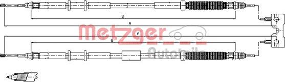 Metzger 11.5770 - Тросик, cтояночный тормоз autospares.lv