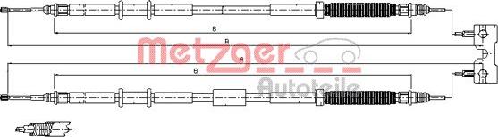 Metzger 11.5771 - Тросик, cтояночный тормоз autospares.lv