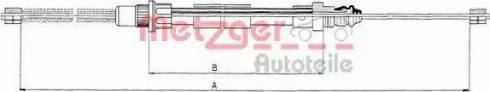Metzger 11.6581 - Тросик, cтояночный тормоз autospares.lv