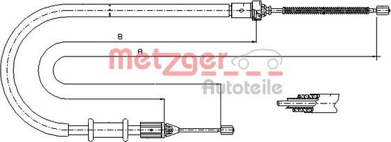 Metzger 11.6675 - Тросик, cтояночный тормоз autospares.lv