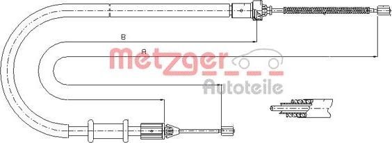 Metzger 11.6676 - Тросик, cтояночный тормоз autospares.lv