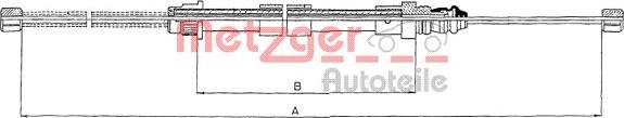 Metzger 11.6673 - Тросик, cтояночный тормоз autospares.lv