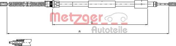Metzger 11.604 - Тросик, cтояночный тормоз autospares.lv