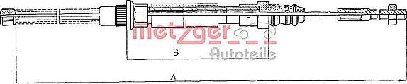 Metzger 11.606 - Тросик, cтояночный тормоз autospares.lv