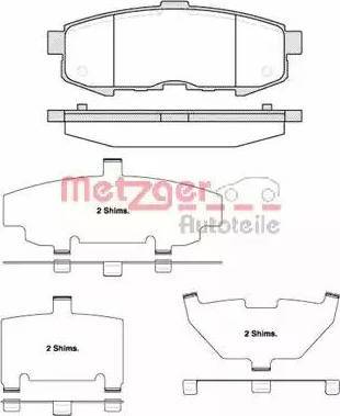 Metzger 1170769 - Тормозные колодки, дисковые, комплект autospares.lv