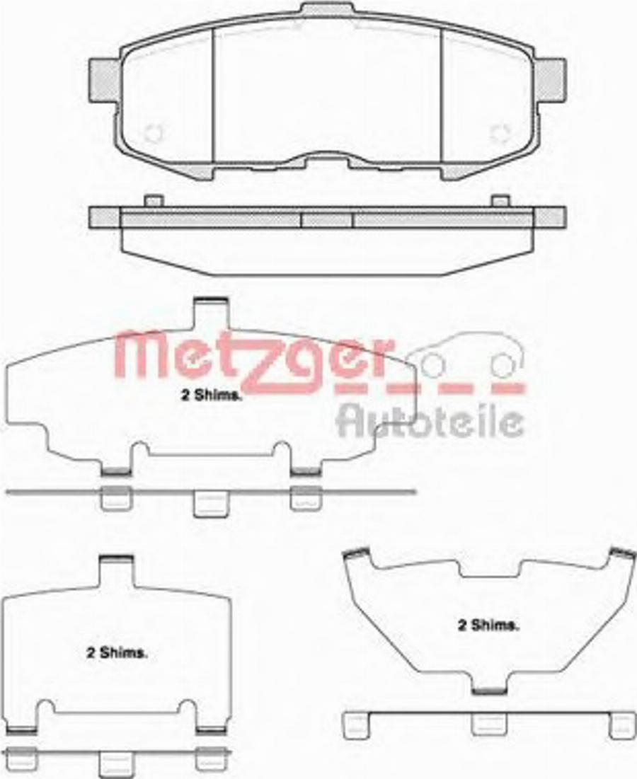 Metzger 116000 - Тормозные колодки, дисковые, комплект autospares.lv