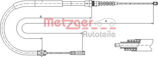 Metzger 11.6026 - Тросик, cтояночный тормоз autospares.lv