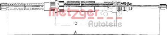 Metzger 11.607 - Тросик, cтояночный тормоз autospares.lv